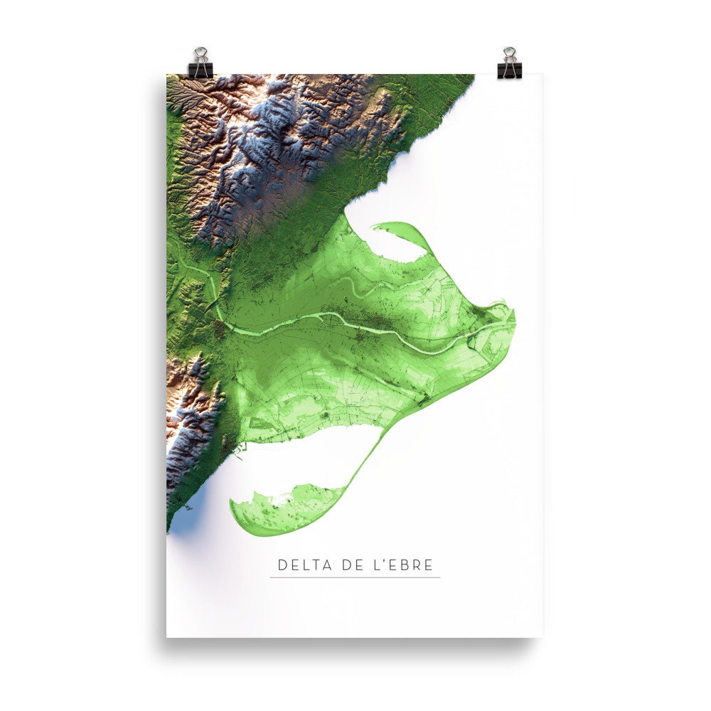 DELTA DE L'EBRE. Mapa de relleu.