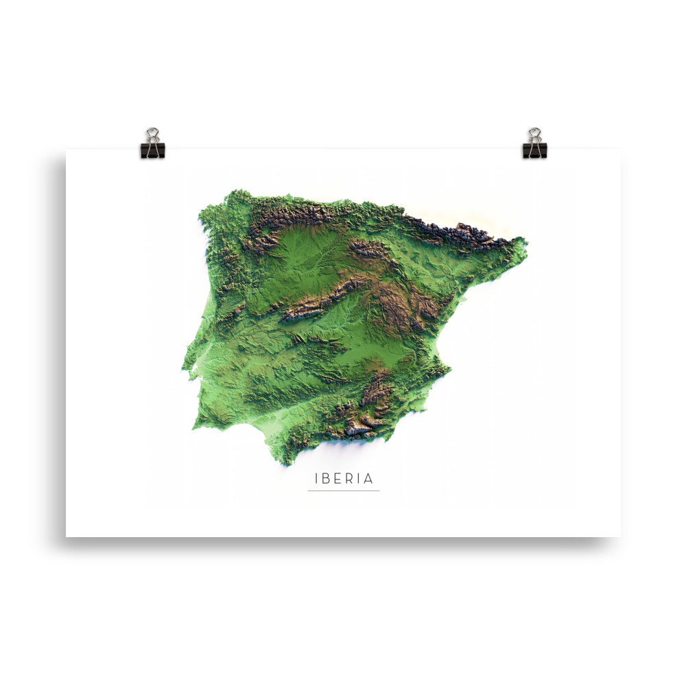 IBÈRIA. Mapa de relleu.