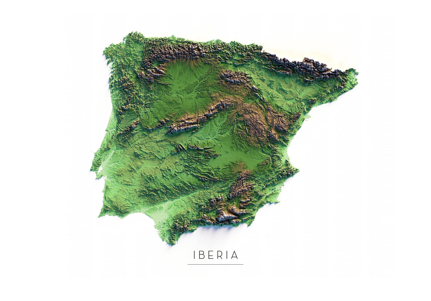 IBÈRIA. Mapa de relleu.