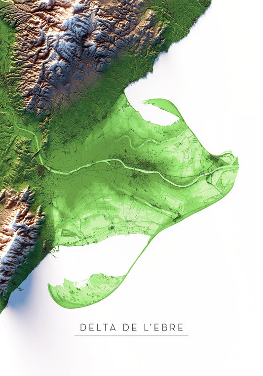 DELTA DE L'EBRE. Mapa de relleu.