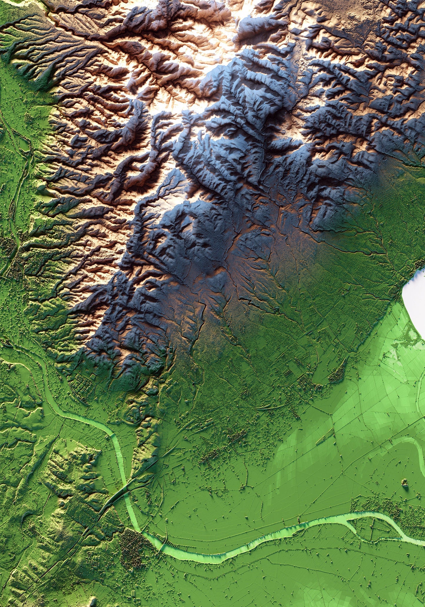DELTA DE L'EBRE. Mapa de relleu.