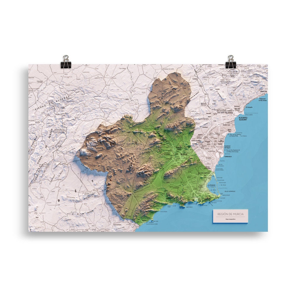 REGIÓN DE MURCIA. Mapa topográfico.