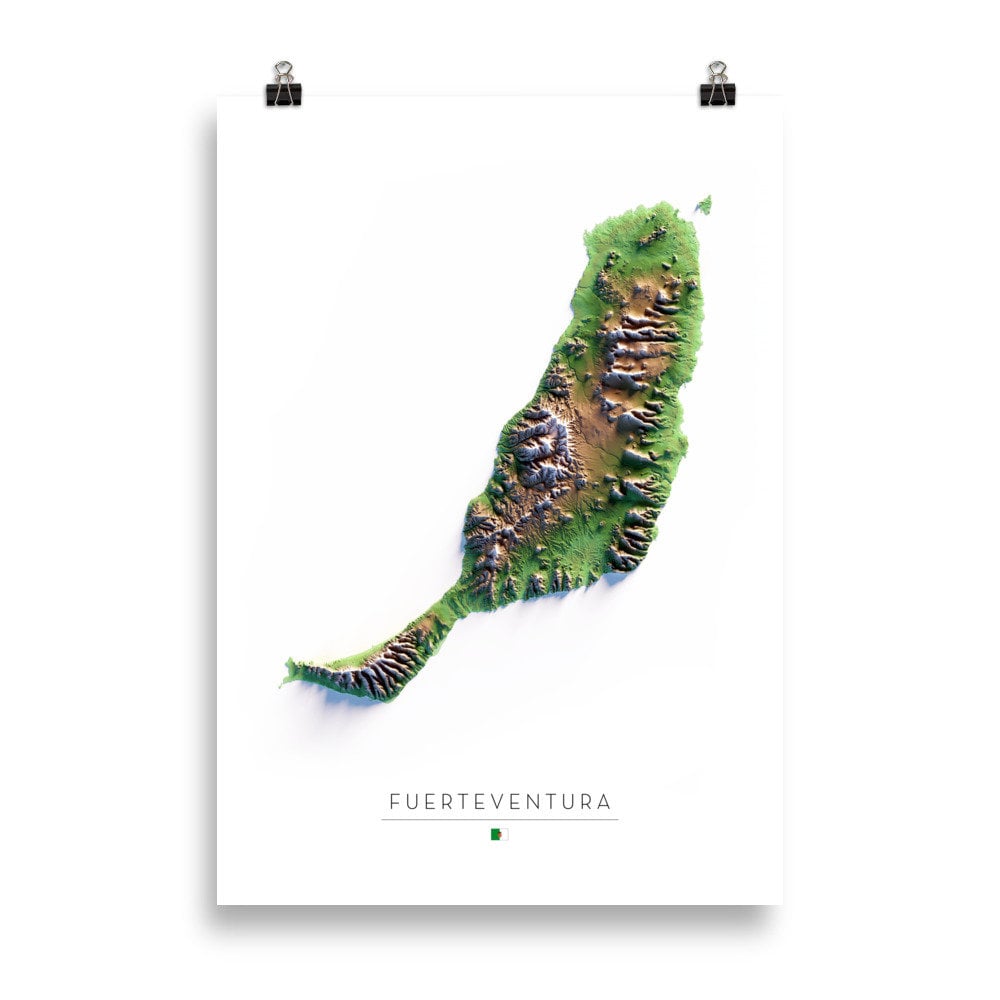 FUERTEVENTURA. Mapa de relieve.