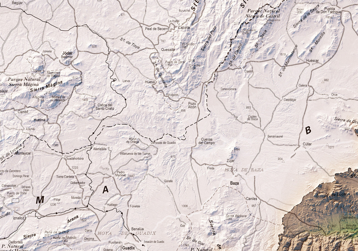 ALMERÍA. Mapa topográfico.