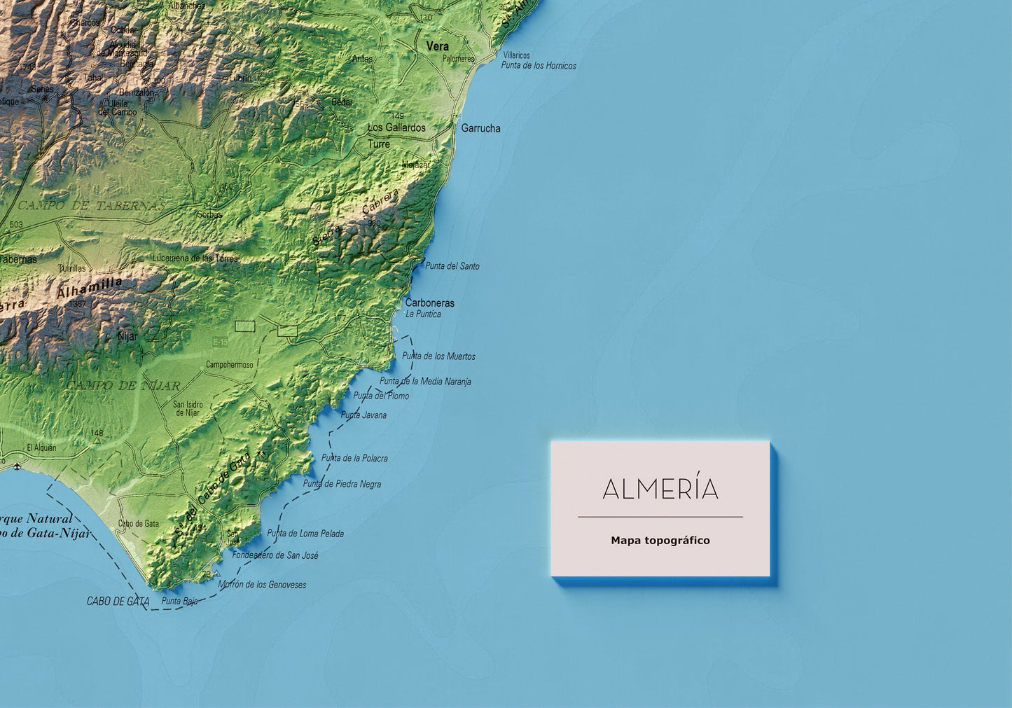 ALMERÍA. Mapa topográfico.