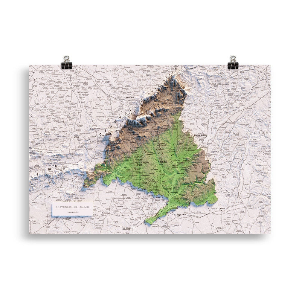 COMUNIDAD DE MADRID. Mapa topográfico.