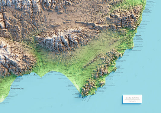 CABO DE GATA. Mapa topográfico.