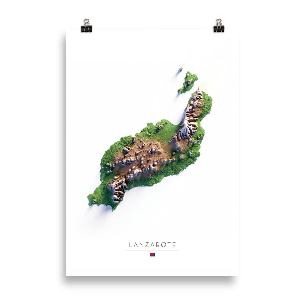 LANZAROTE. Mapa de relieve.