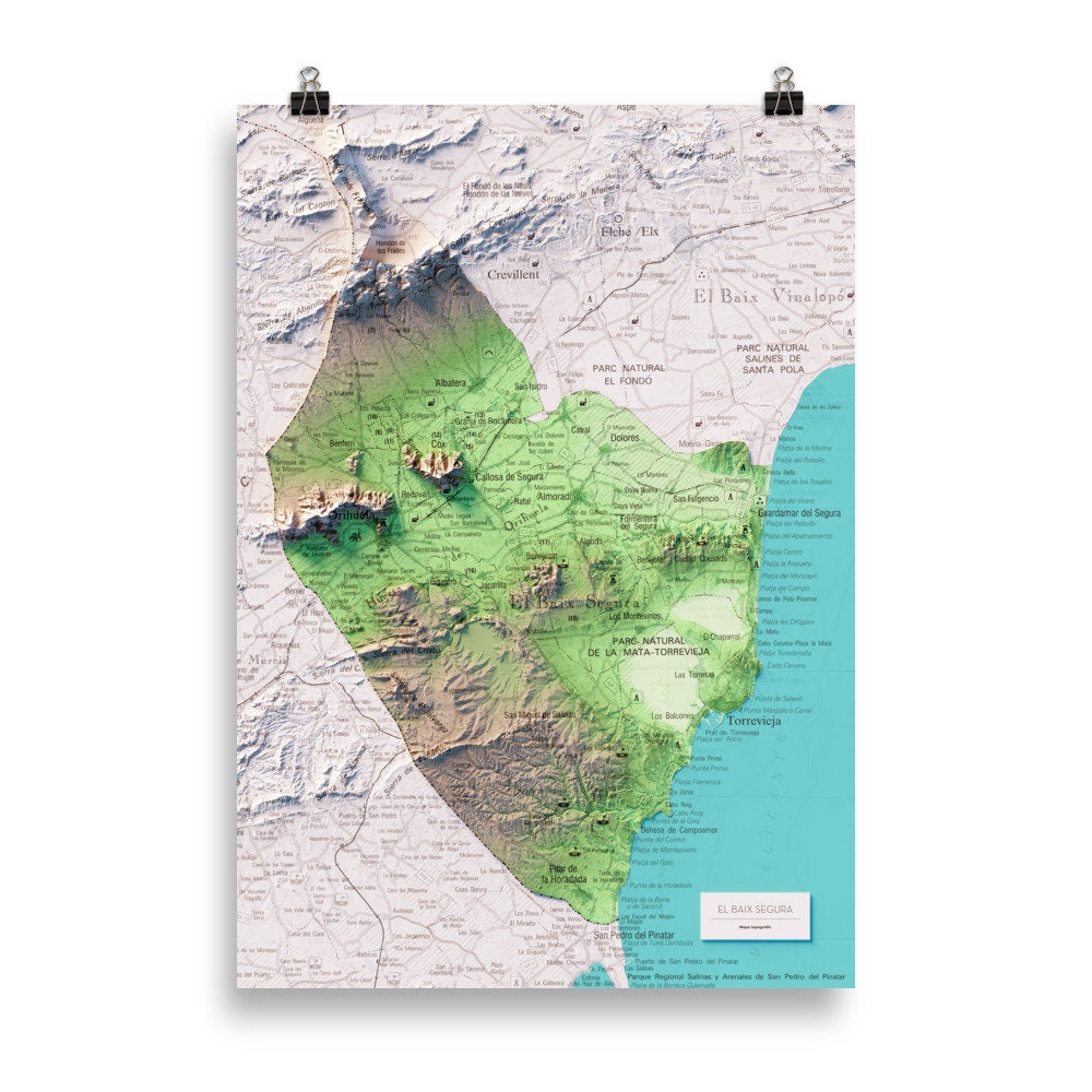 BAIX SEGURA. Mapa topográfico.