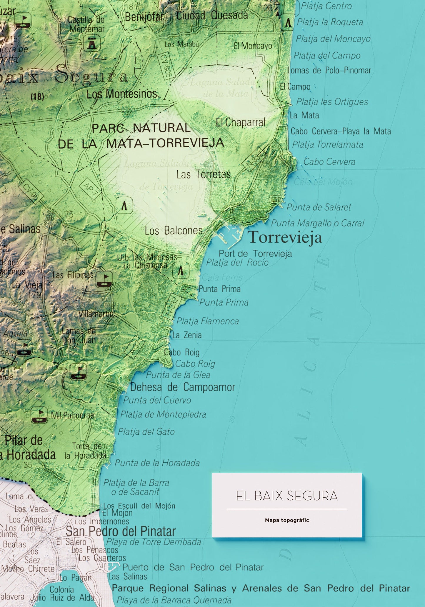 BAIX SEGURA. Mapa topográfico.