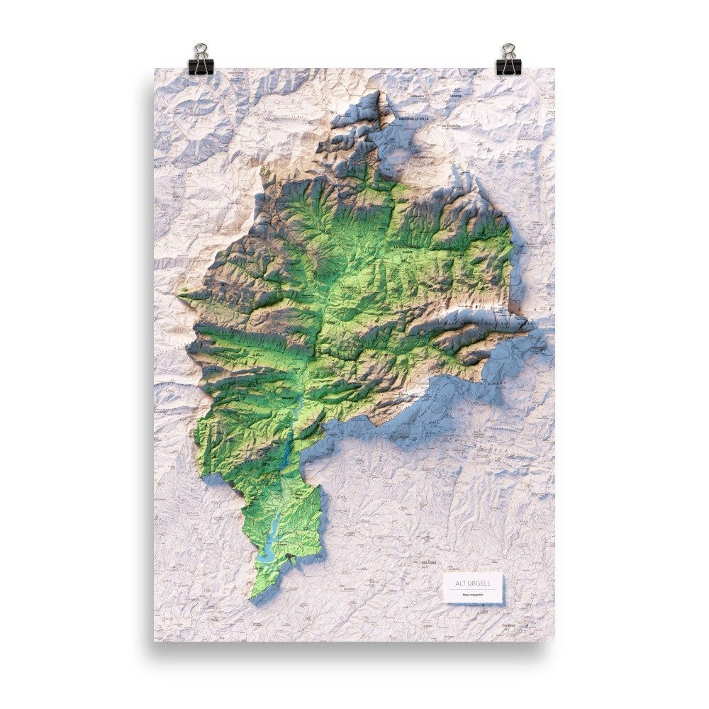 ALT URGELL. Mapa topográfico.