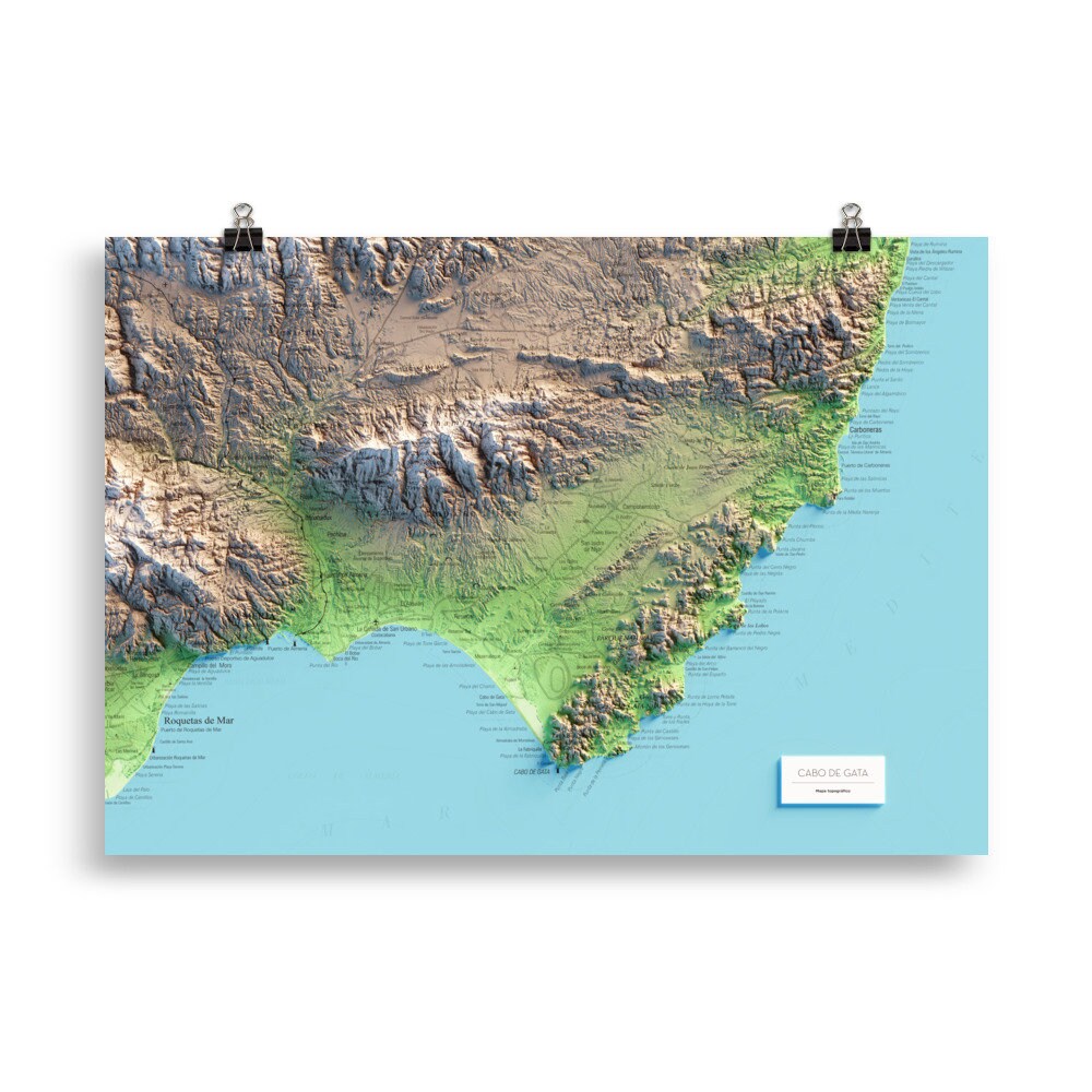 CABO DE GATA. Mapa topográfico.