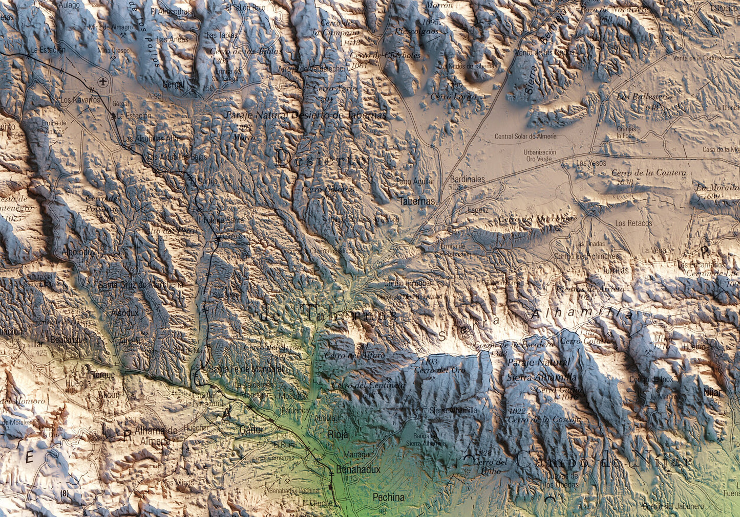 CABO DE GATA. Mapa topográfico.