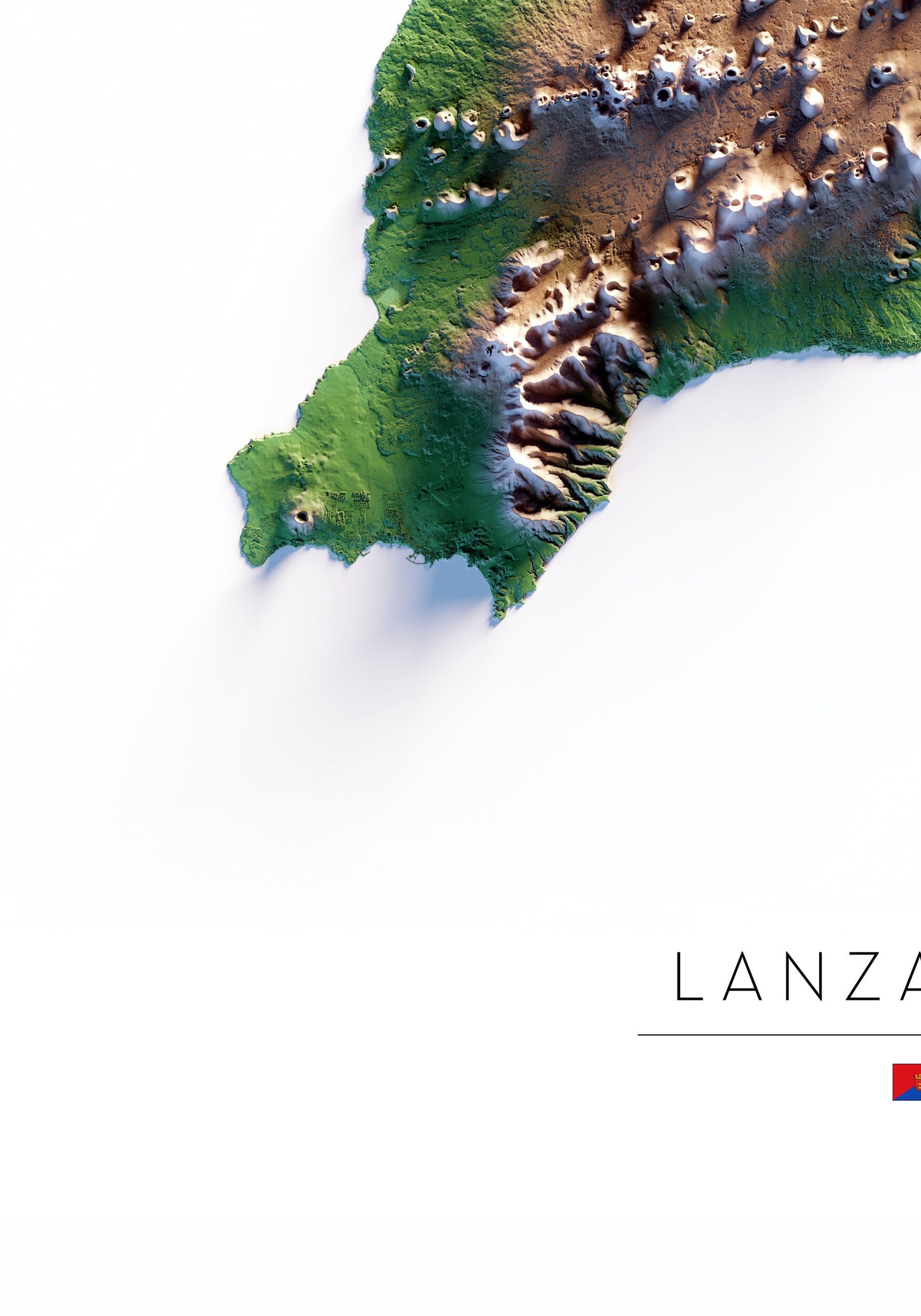 LANZAROTE. Mapa de relieve.