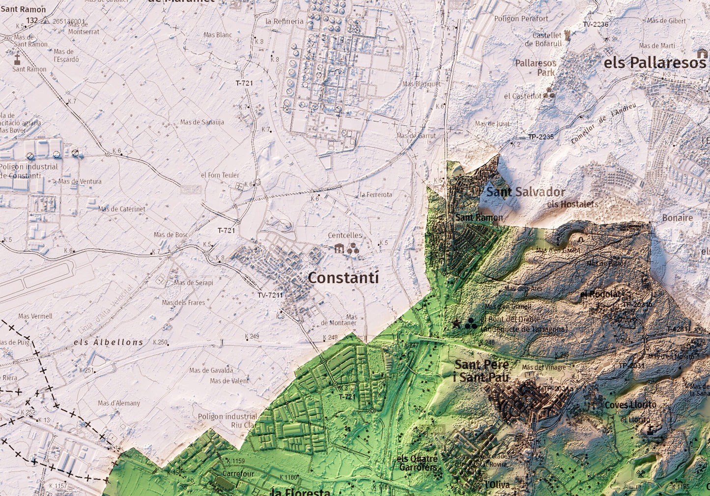 CIUTAT DE TARRAGONA. Mapa topográfico.