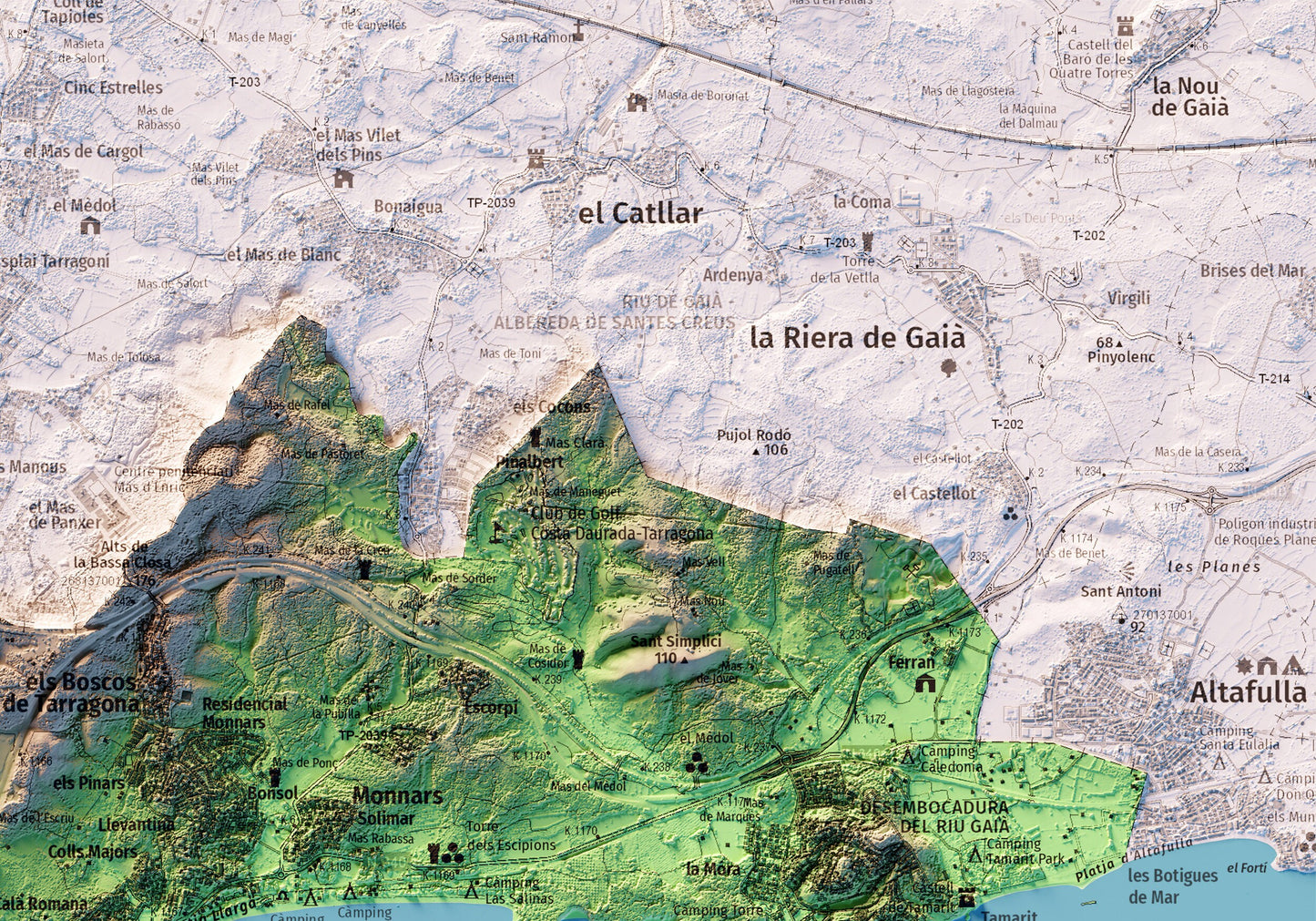 CIUTAT DE TARRAGONA. Mapa topográfico.