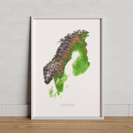 ESCANDINÀVIA. Mapa de relleu.