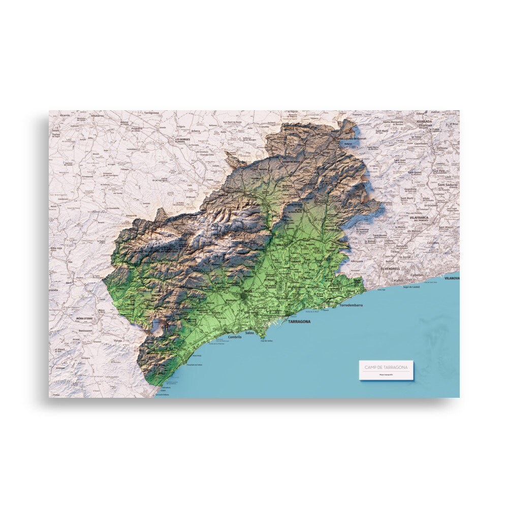 CAMP DE TARRAGONA. Mapa topográfico.