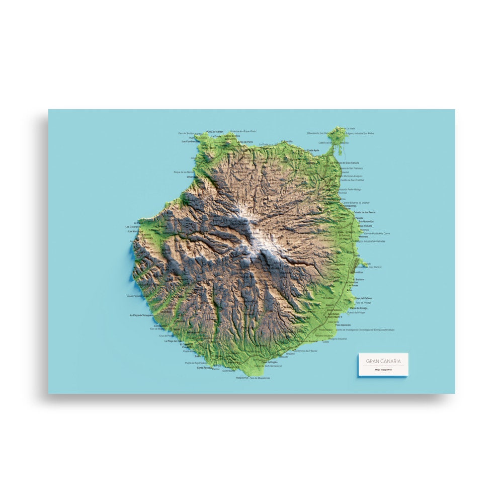 GRAN CANARIA. Mapa topográfico.