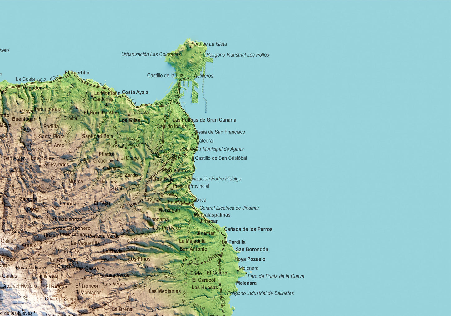 GRAN CANARIA. Mapa topográfico.