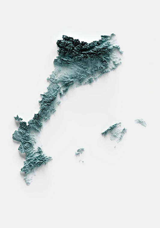 CATALAN COUNTRIES. Artistic relief map.