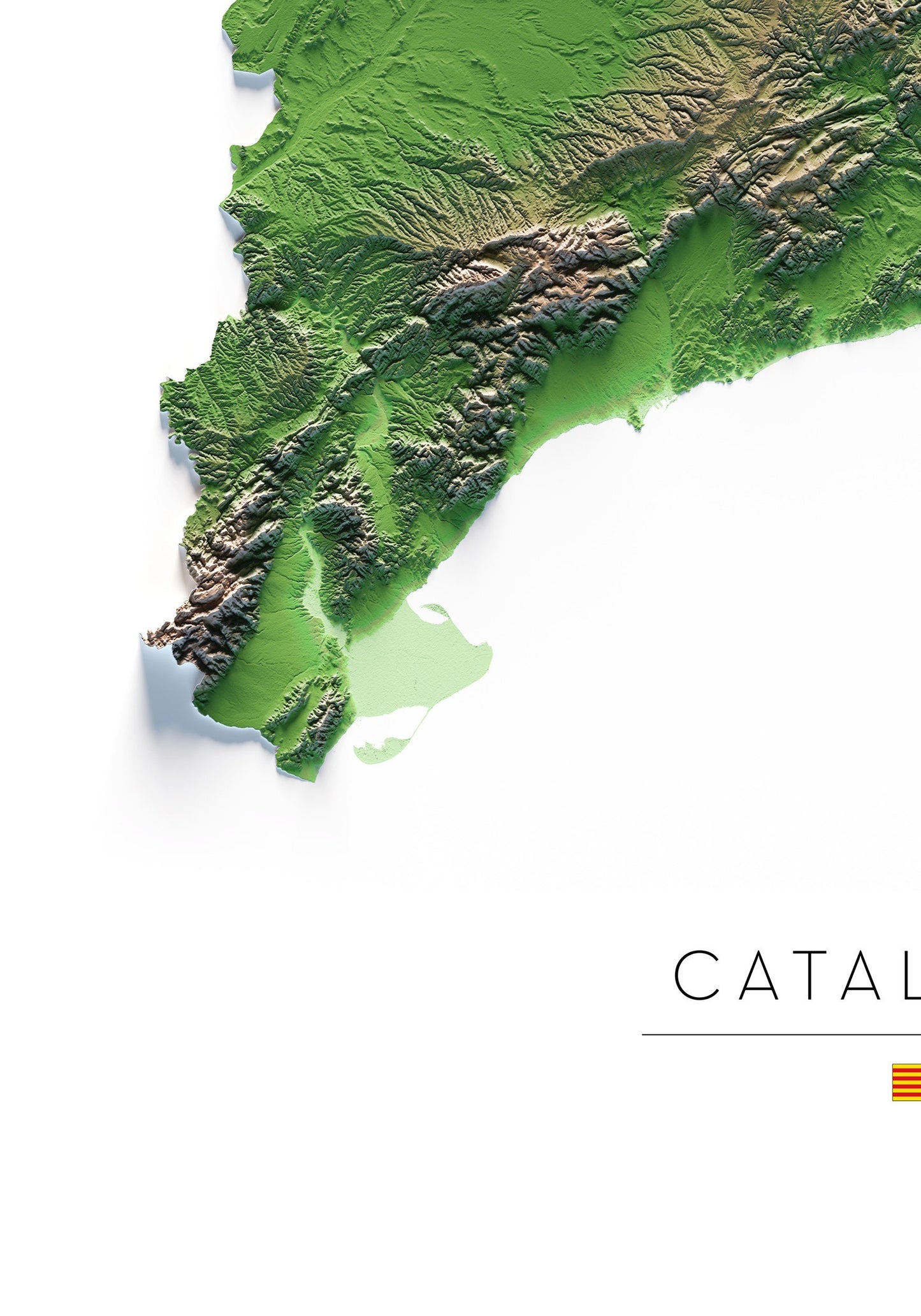 CATALUNYA, LA CATALUNYA NORD I ANDORRA. Mapa de relleu.