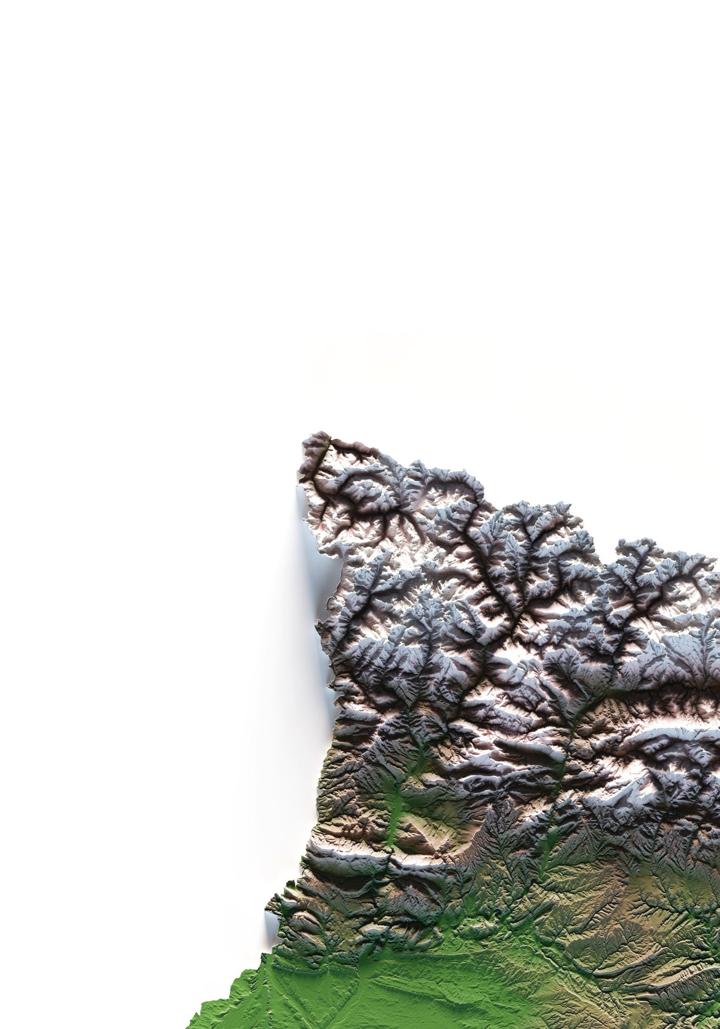 CATALUNYA, LA CATALUNYA NORD I ANDORRA. Mapa de relleu.