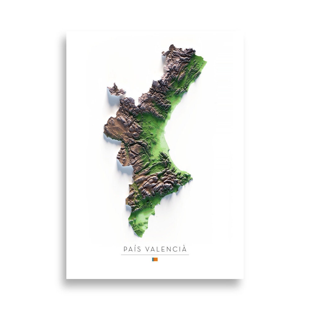 PAÍS VALENCIÀ. Mapa de relleu.