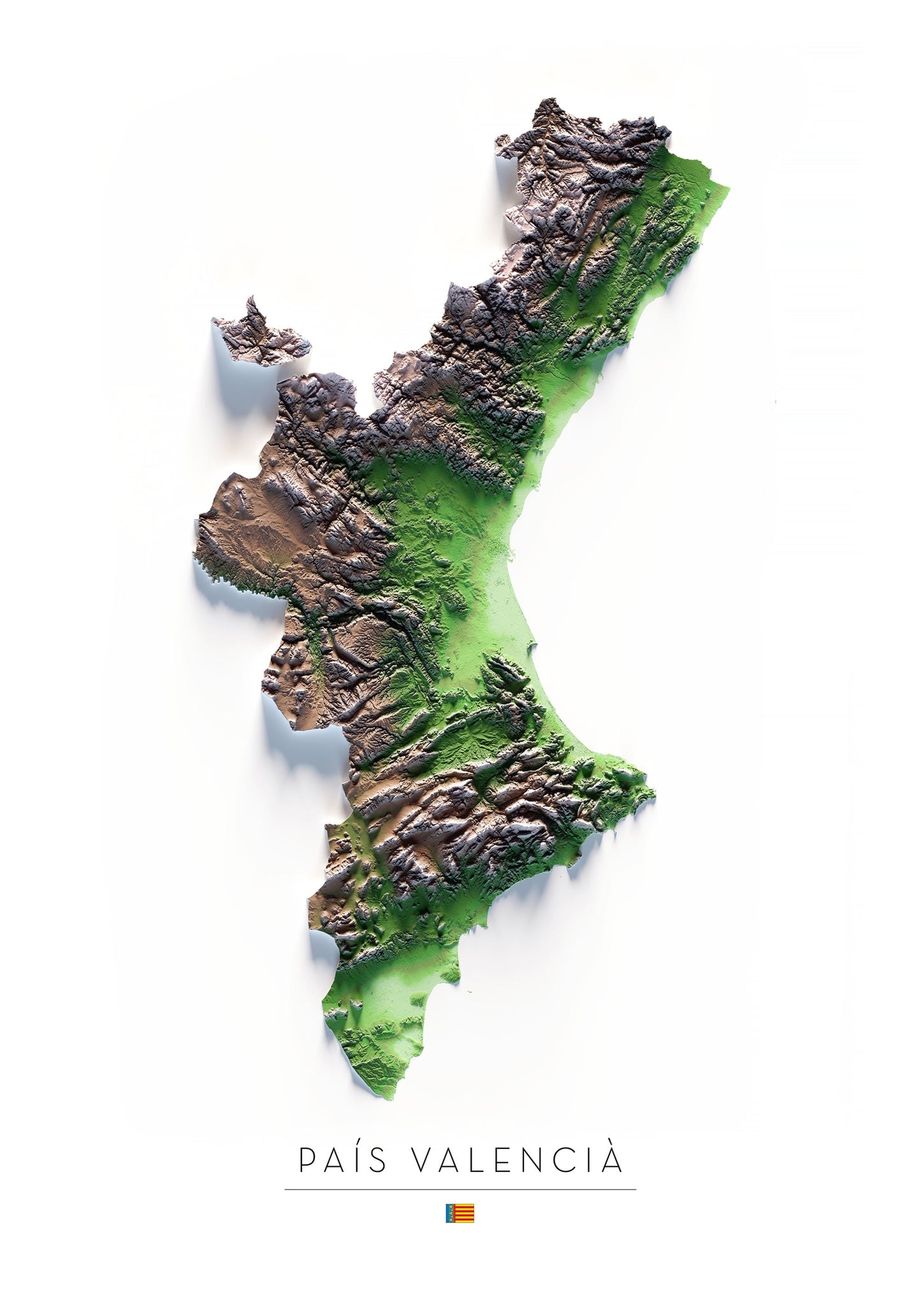 PAÍS VALENCIÀ. Mapa de relleu.
