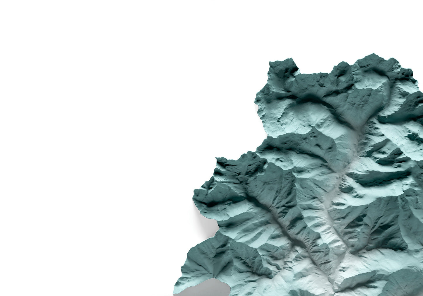 ANDORRA. Mapa de relieve artístico.