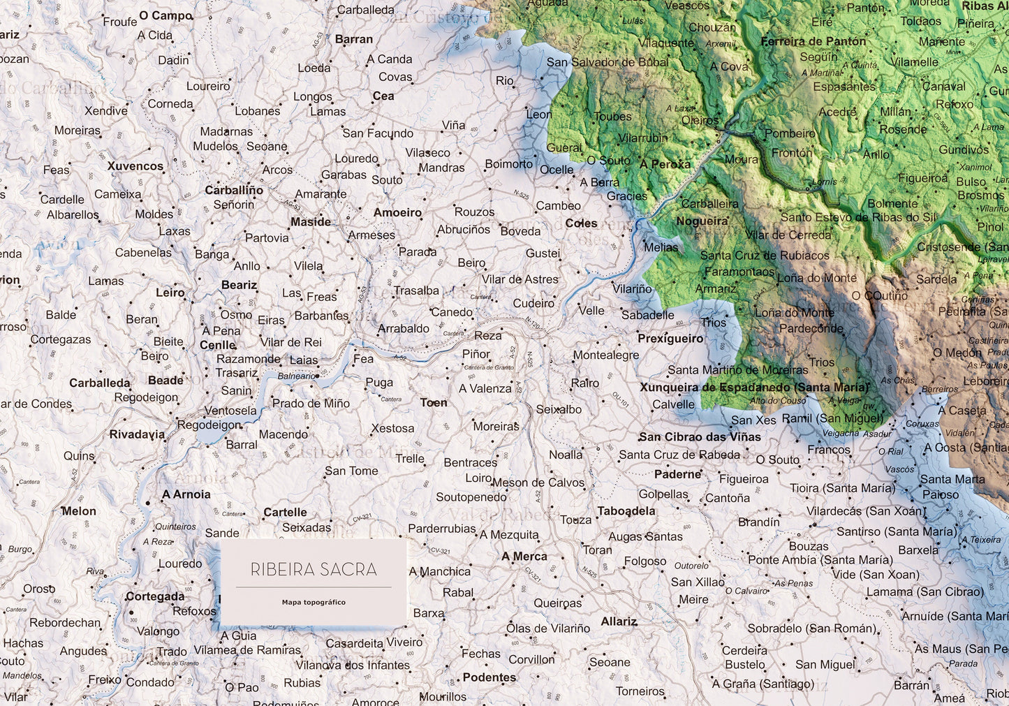 RIBEIRA SACRA. Mapa topográfico.