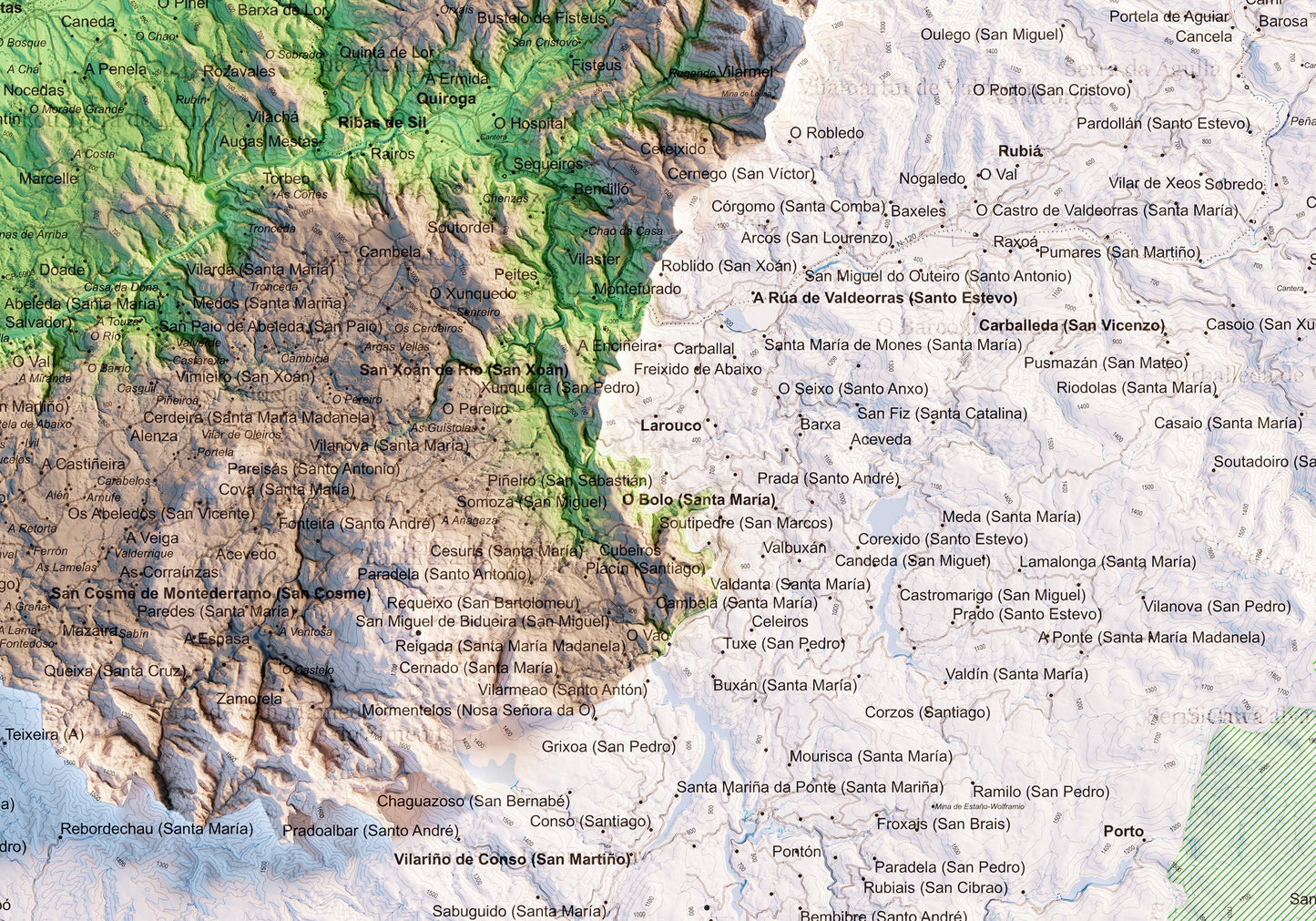 RIBEIRA SACRA. Mapa topográfico.