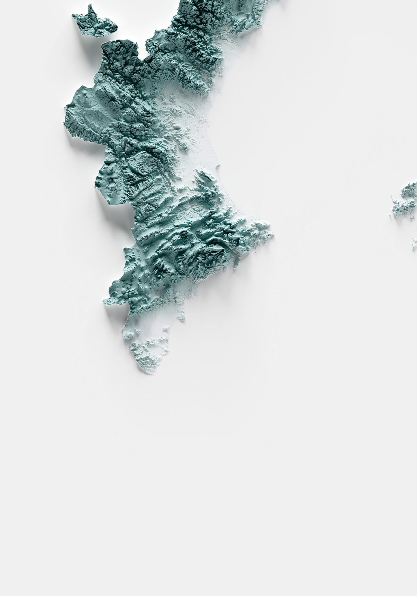 CATALAN COUNTRIES. Artistic relief map.
