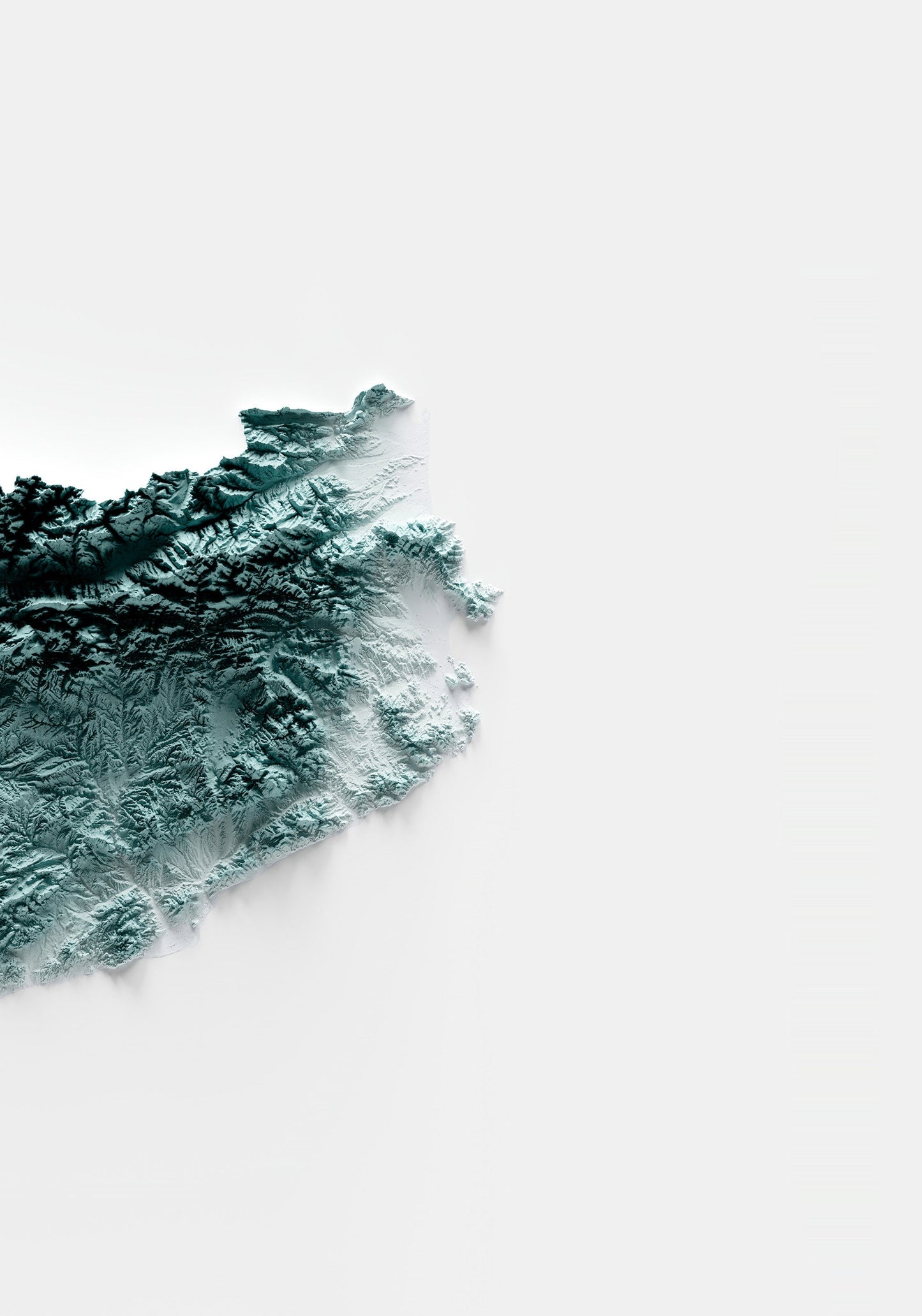 CATALAN COUNTRIES. Artistic relief map.