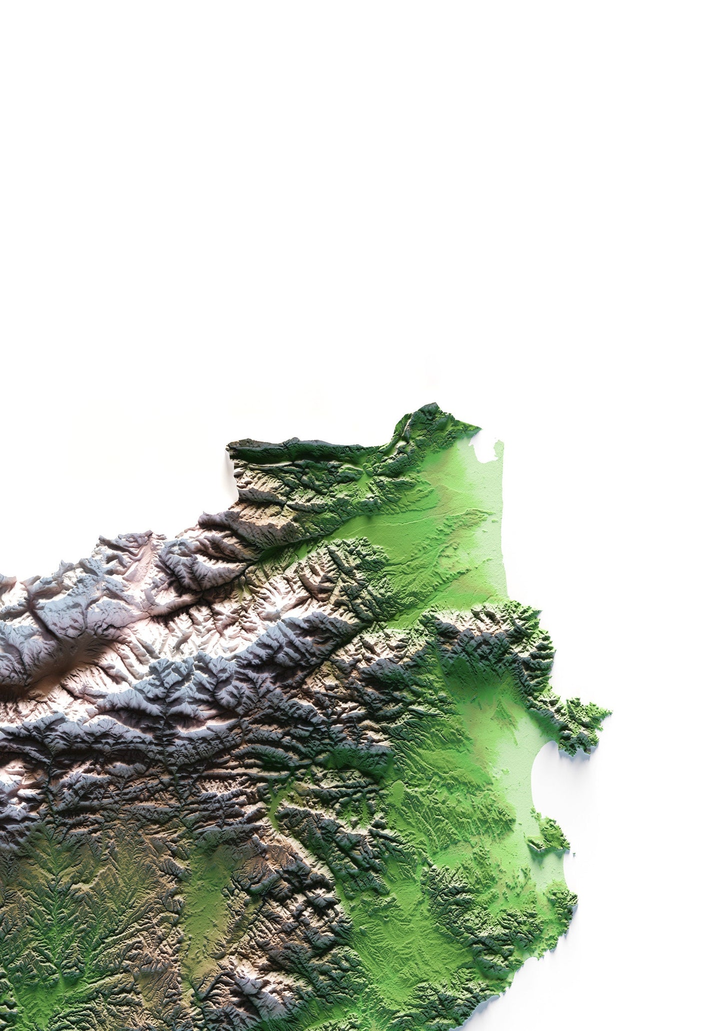 CATALUNYA, LA CATALUNYA NORD I ANDORRA. Mapa de relleu.