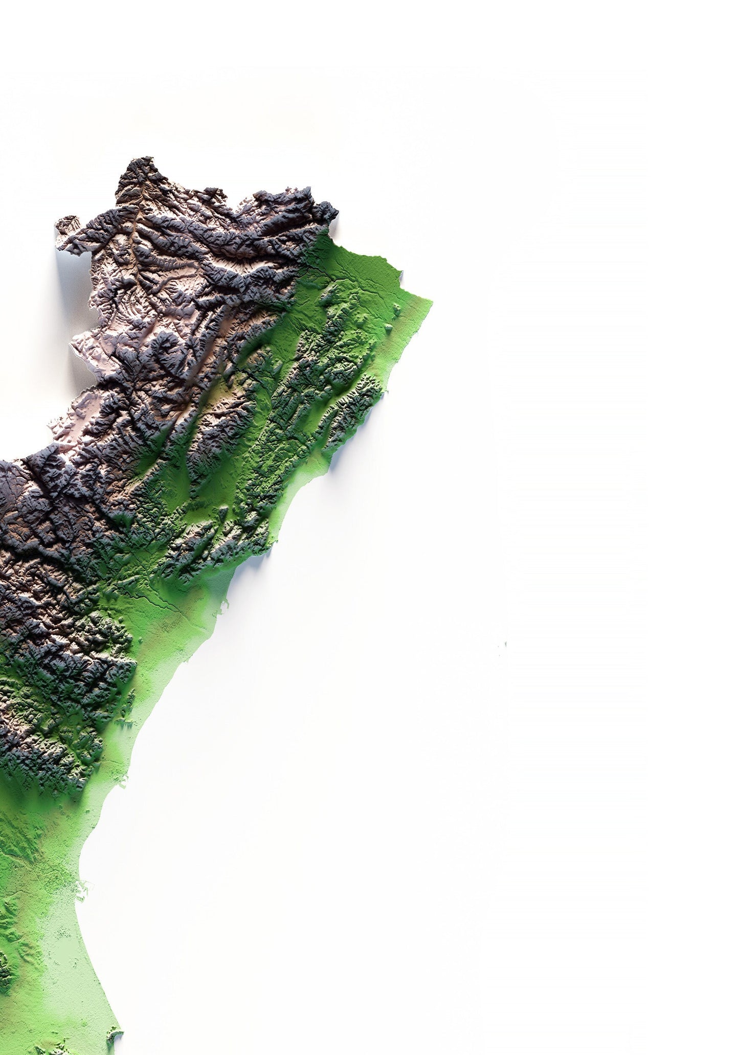 PAÍS VALENCIÀ. Mapa de relleu.