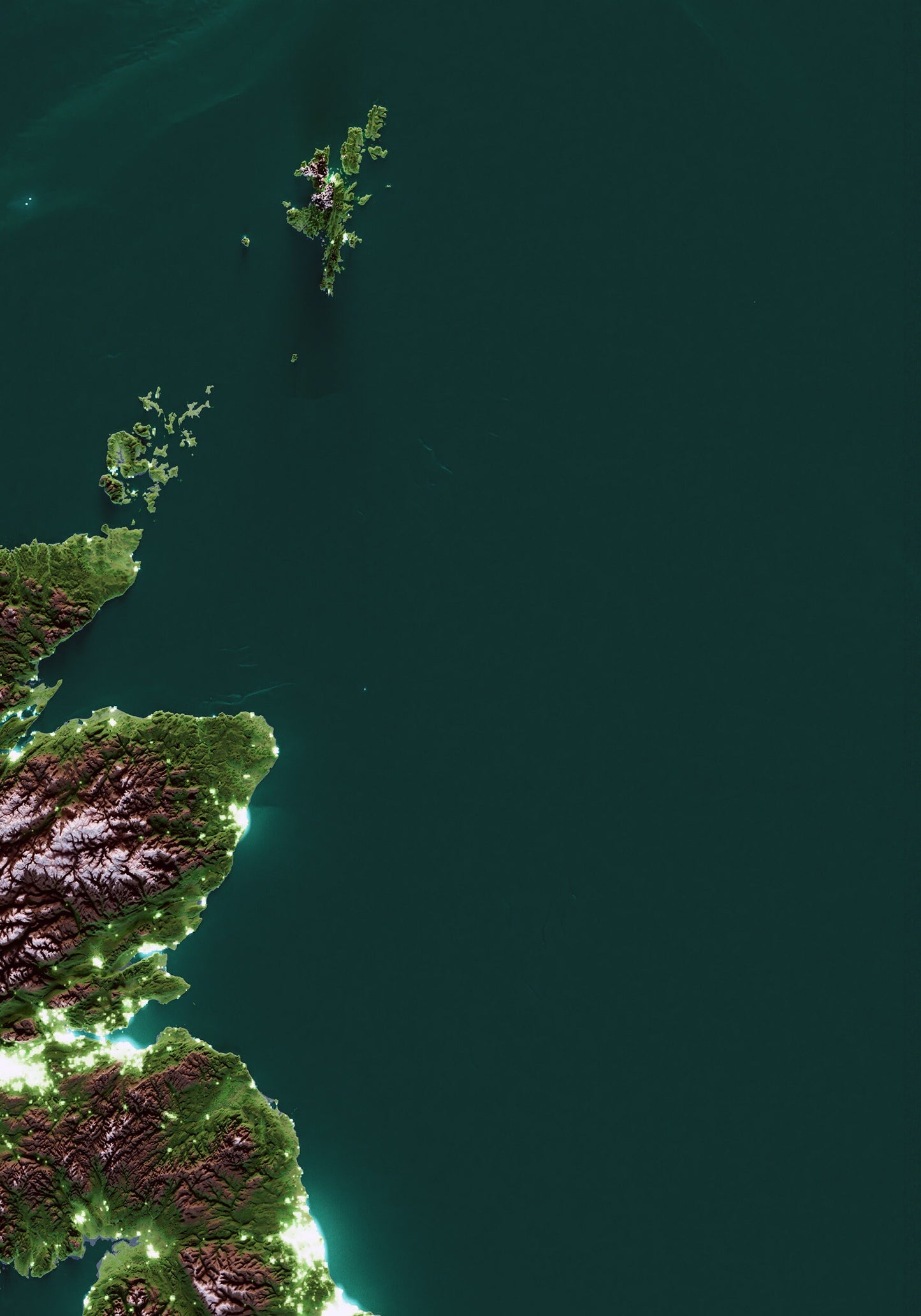 ILLES BRITÀNIQUES. Mapa nocturn.