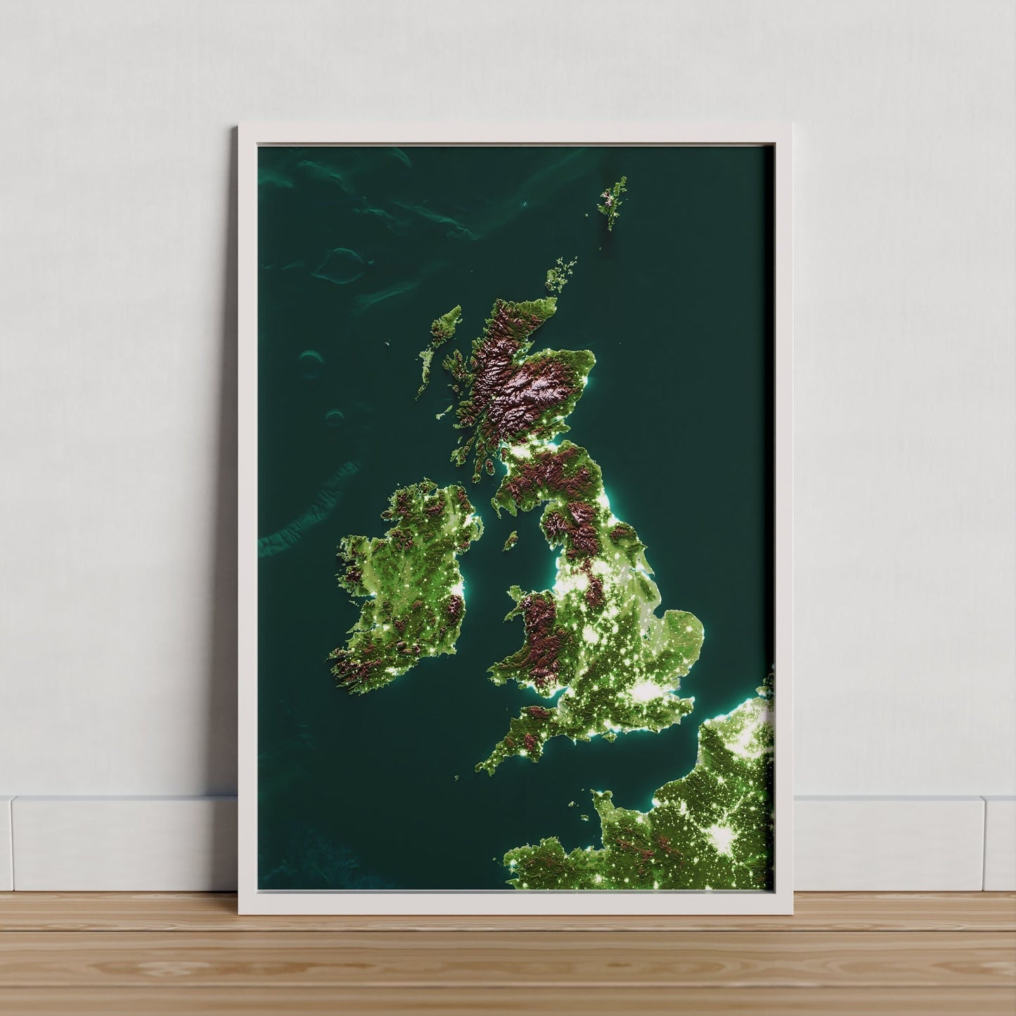 ILLES BRITÀNIQUES. Mapa nocturn.