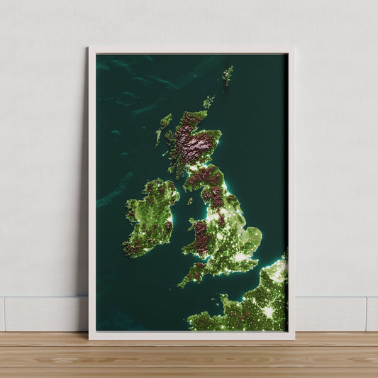 ILLES BRITÀNIQUES. Mapa nocturn.