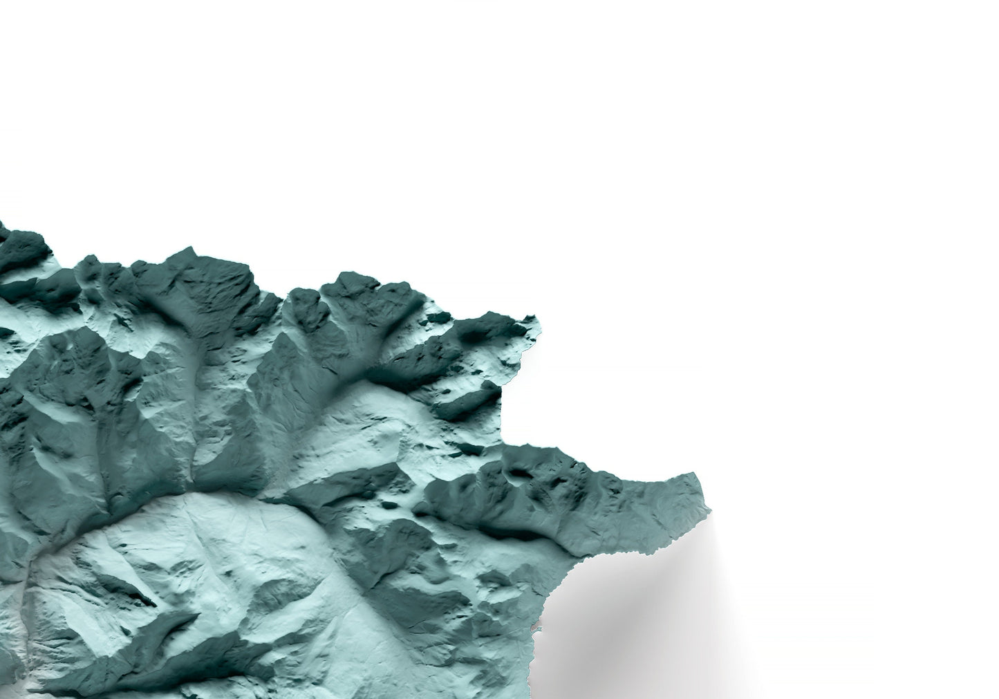 ANDORRA. Mapa de relieve artístico.