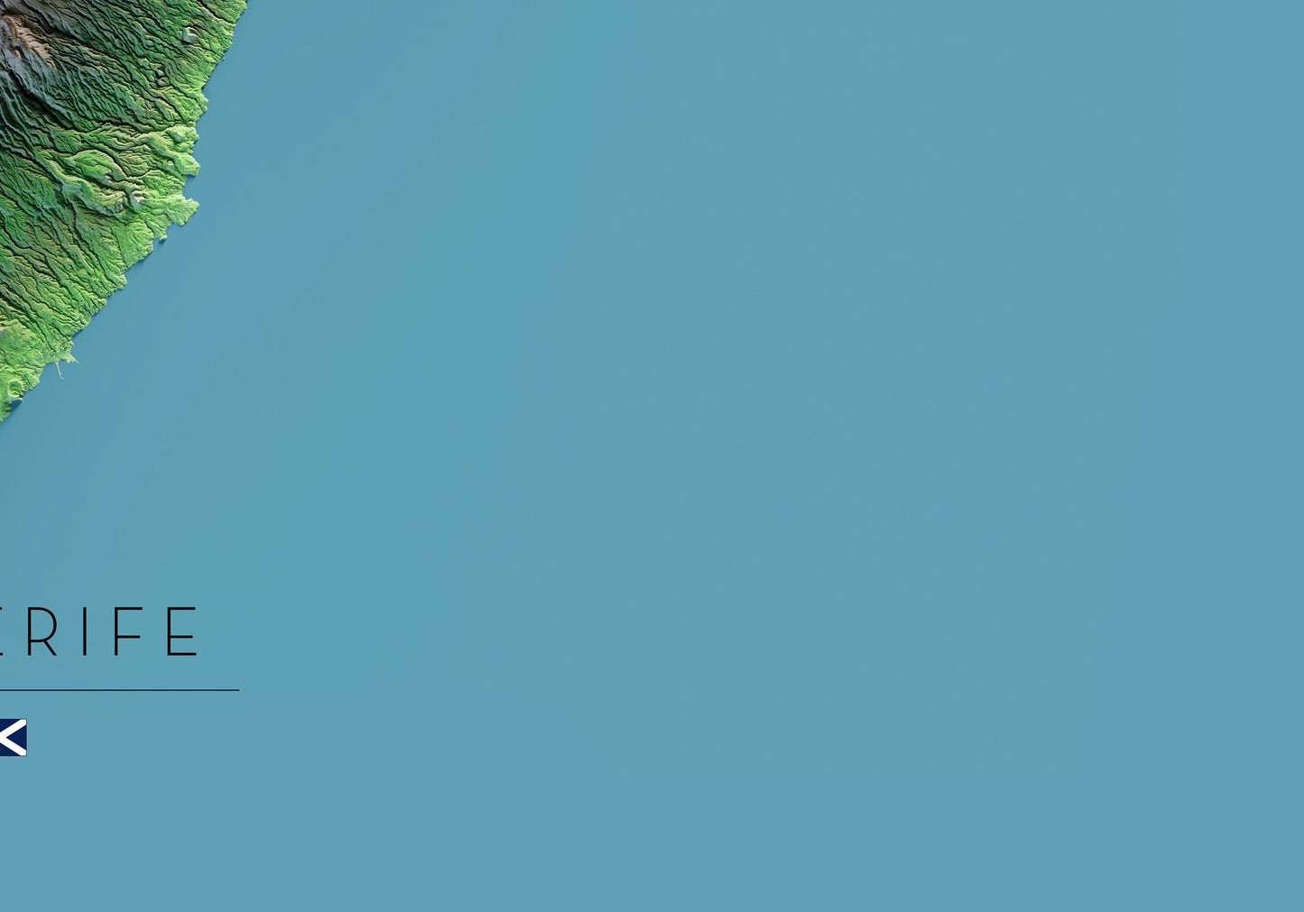 TENERIFE. Mapa de relleu. Versió amb el mar blau.