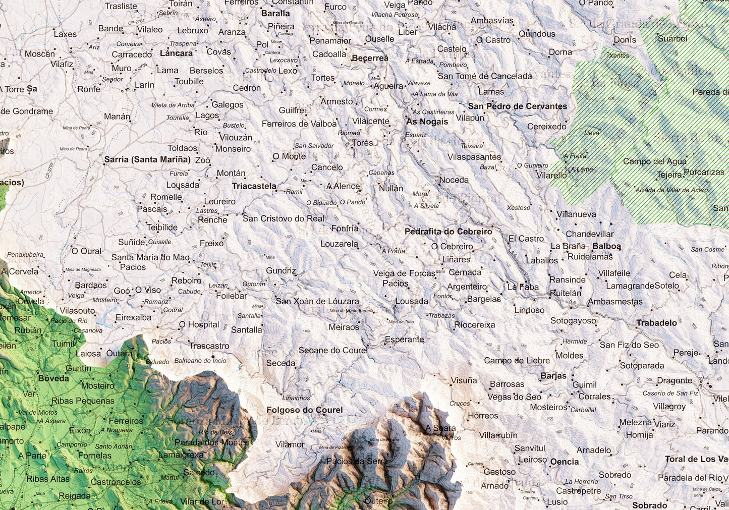 RIBEIRA SACRA. Mapa topográfico.
