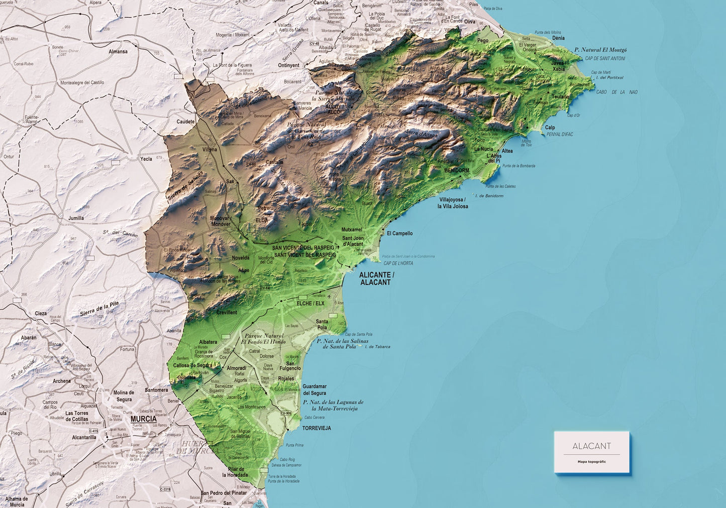 ALACANT. Mapa topográfico.