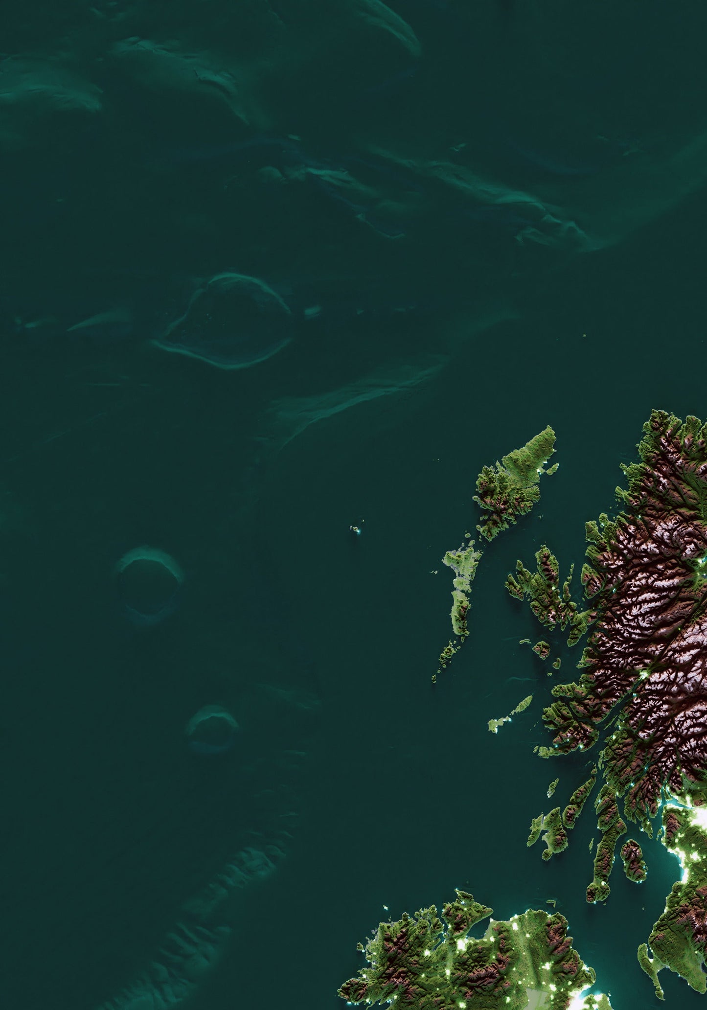 ILLES BRITÀNIQUES. Mapa nocturn.