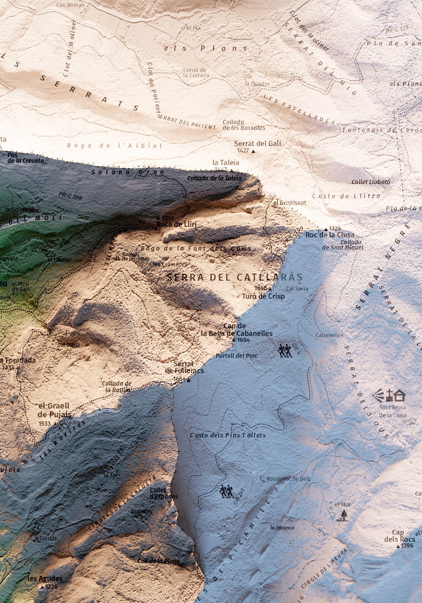 LA NOU DE BERGUEDÀ. Mapa topográfico.
