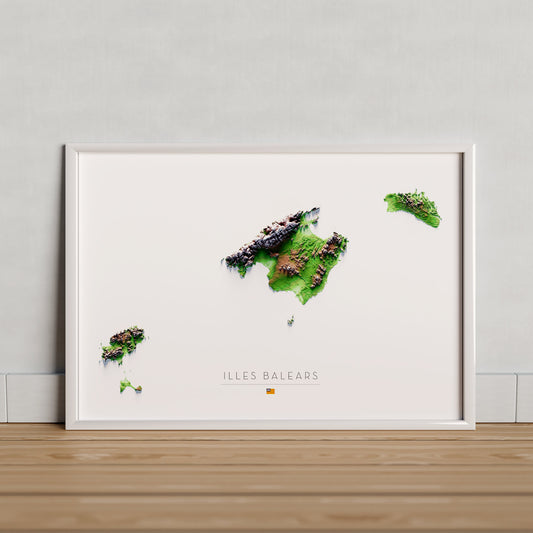 ILLES BALEARS. Mapa de relleu.