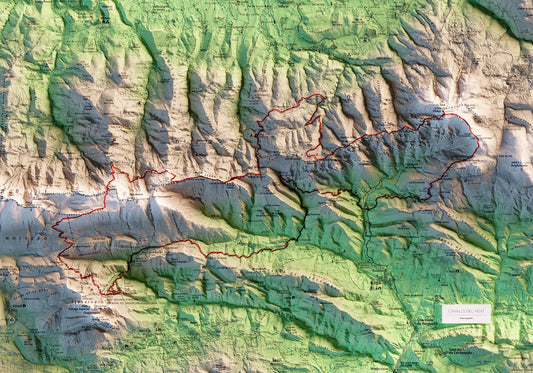 CAVALLS DEL VENT. Mapa topográfico del recorregut.