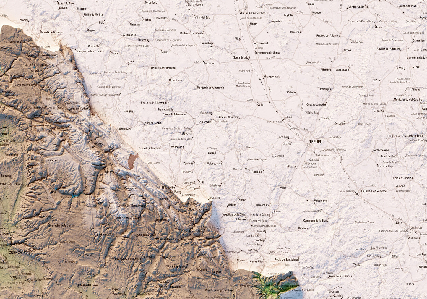 CUENCA. Mapa topográfico.