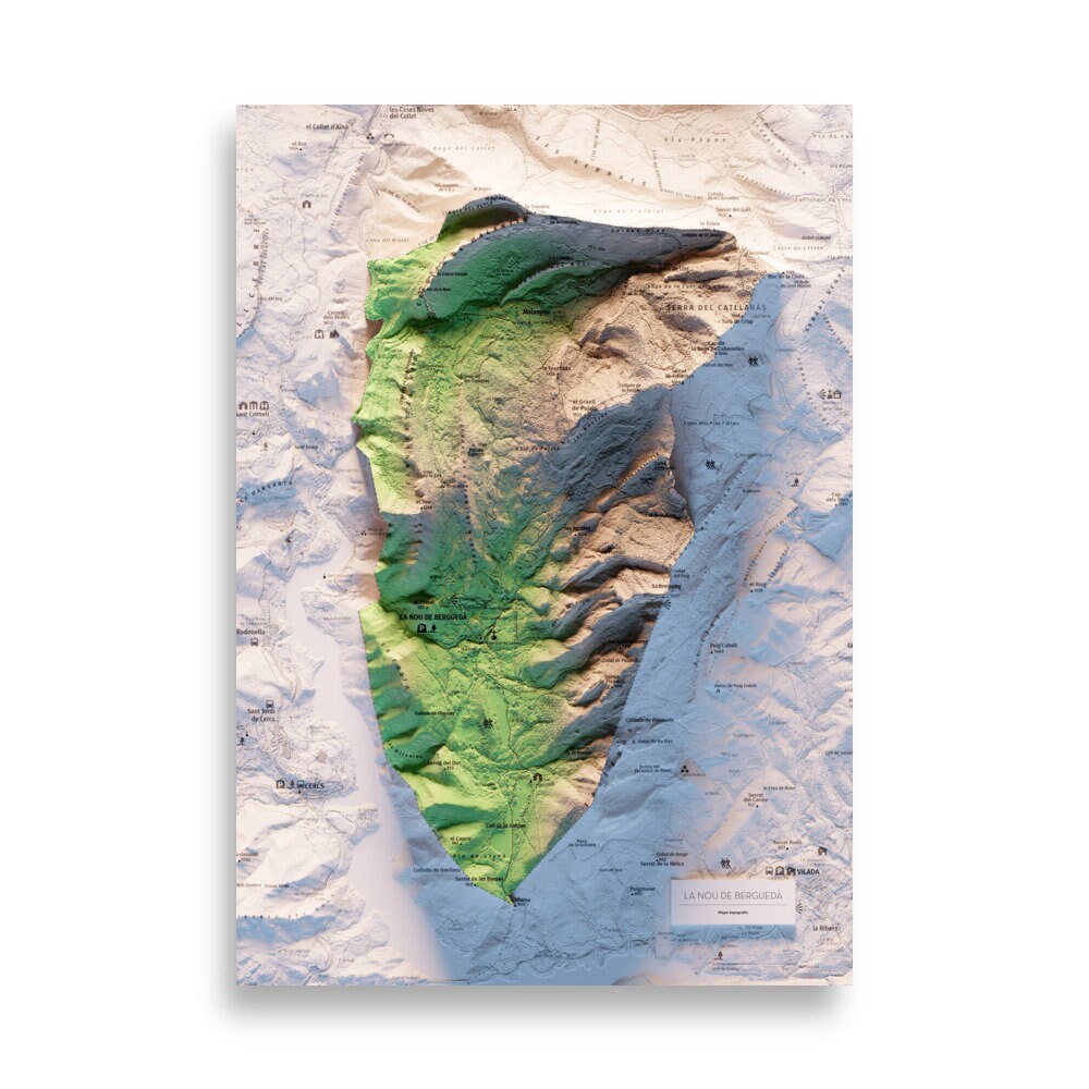 LA NOU DE BERGUEDÀ. Mapa topográfico.