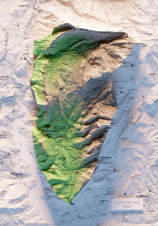 LA NOU DE BERGUEDÀ. Mapa topográfico.